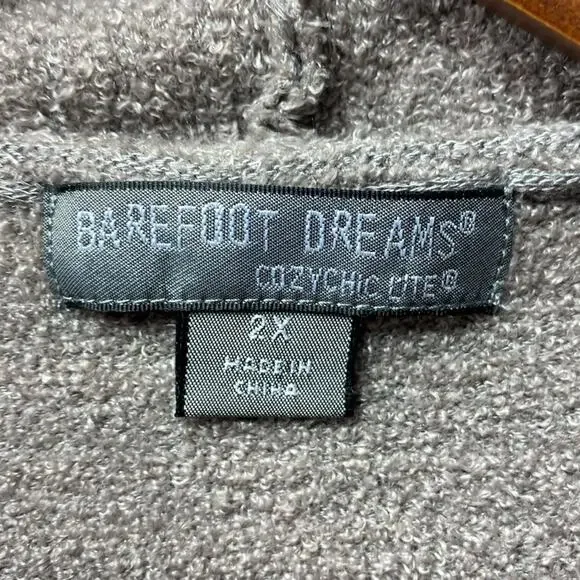 Barefoot Dreams Cozychic taupe to dark blue Ombre cardigan size 2XL - Picture 2 of 5